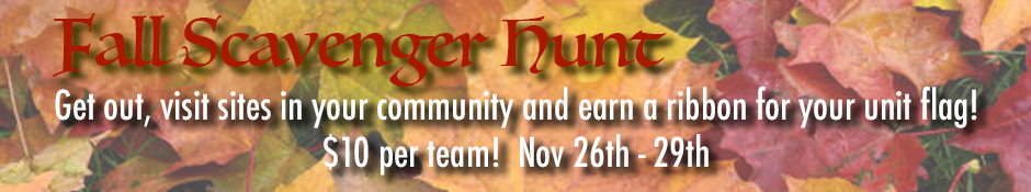 Fall Scavenger Hunt, Nov 26-29, $10/team